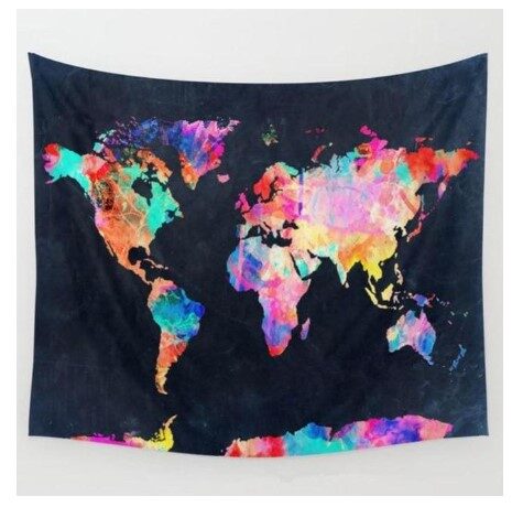Net red bed head world map Nordic wind