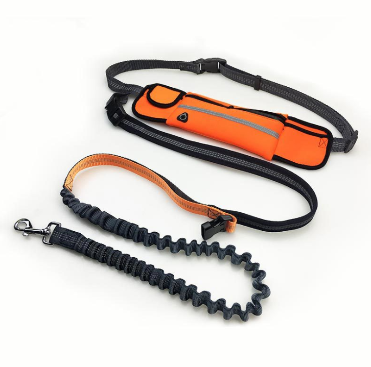 Hands-Free Dog Running Leash with Waist Pocket Adjustable