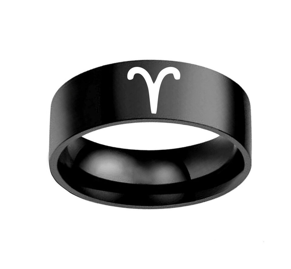Twelve Constellation Rings Stainless Steel Male And Female