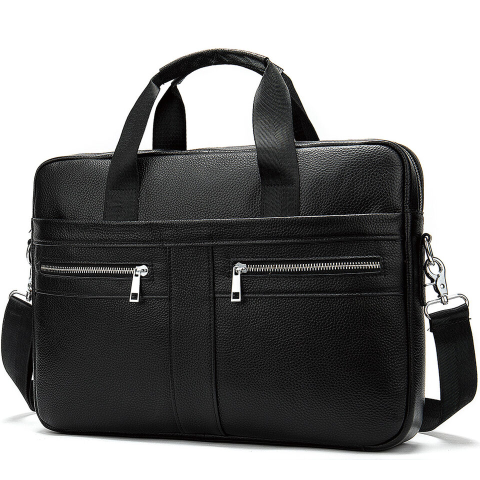 Business Leather Briefcase Men's First Layer