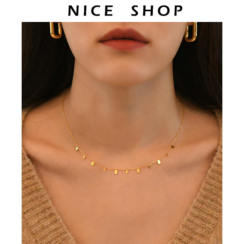 Peri'sBox Round Circle Small Charm Gold Necklaces Waterdrop