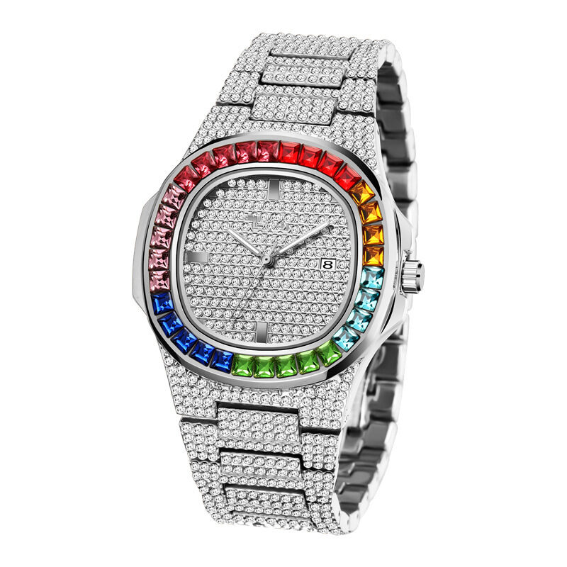 Square Diamond Watch Trend Men