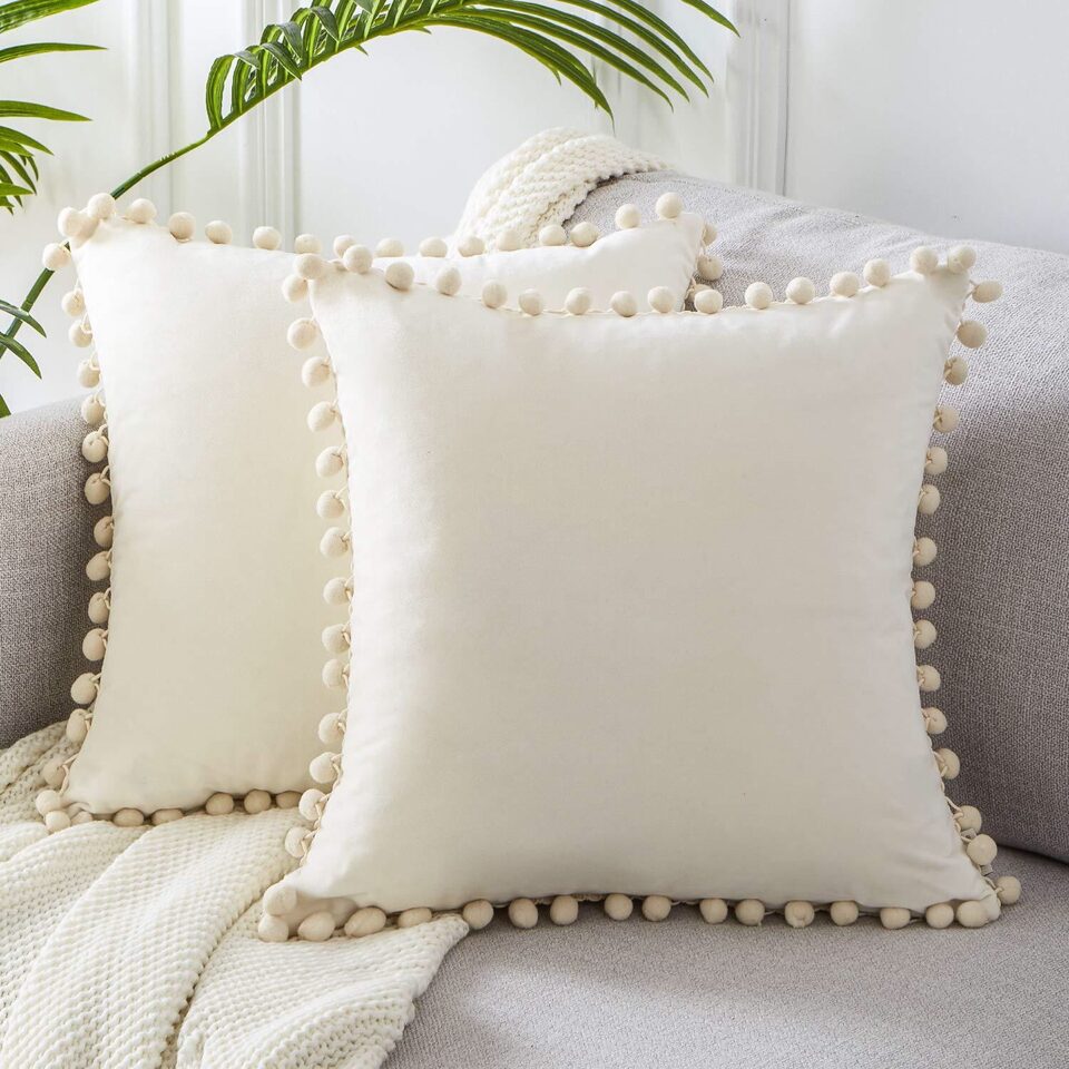 Ball lace pillow velvet solid color sofa short
