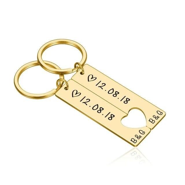 Couples Keychain Boyfriend Girlfriend Keyring Husband Anniversary Valentine