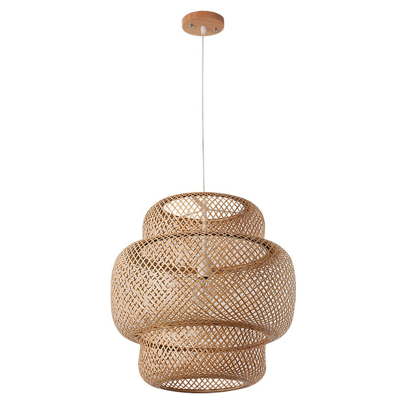Nordic Bamboo Weaving B&B Inn Art Chandelier