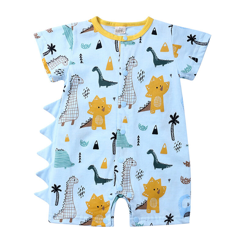 Baby Clothes One-piece Cartoon Dinosaur Short-sleeved Romper