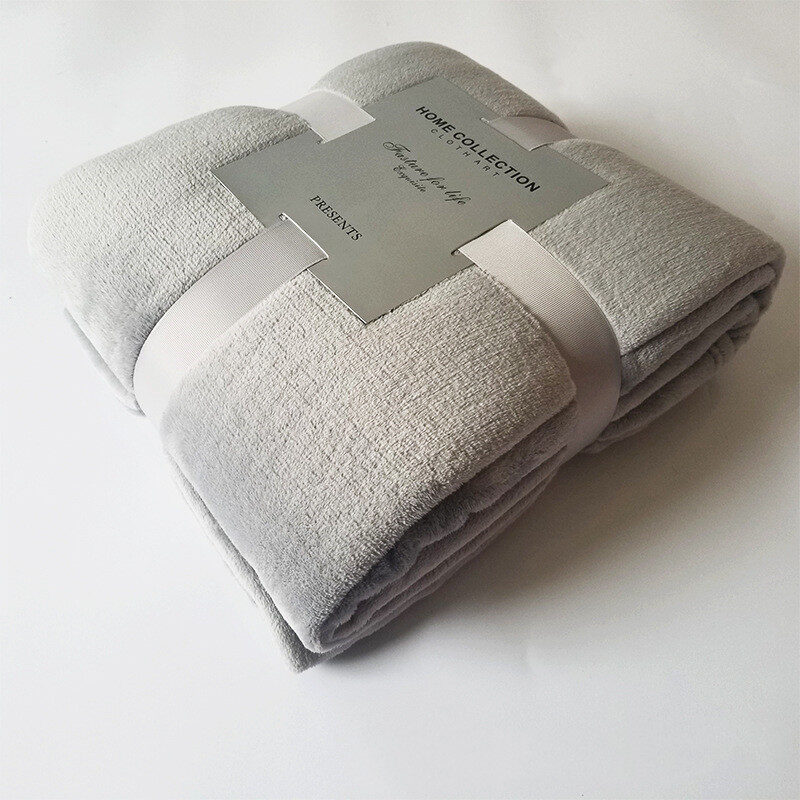 Pure Color Fleece Blanket Travel