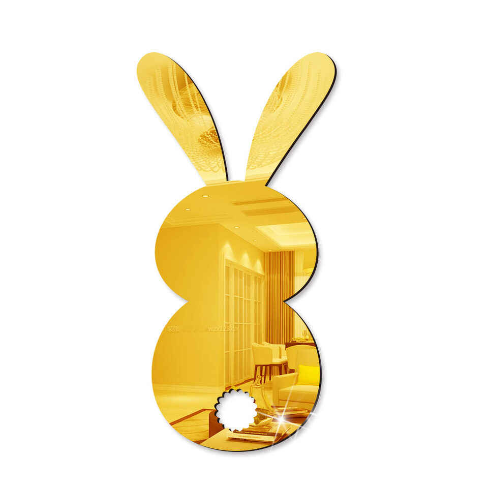 Easter Cartoon Rabbit Mirror Wall Sticker for Living