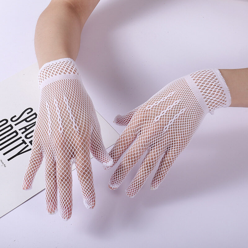 Black White Etiquette Gloves Wedding Dress