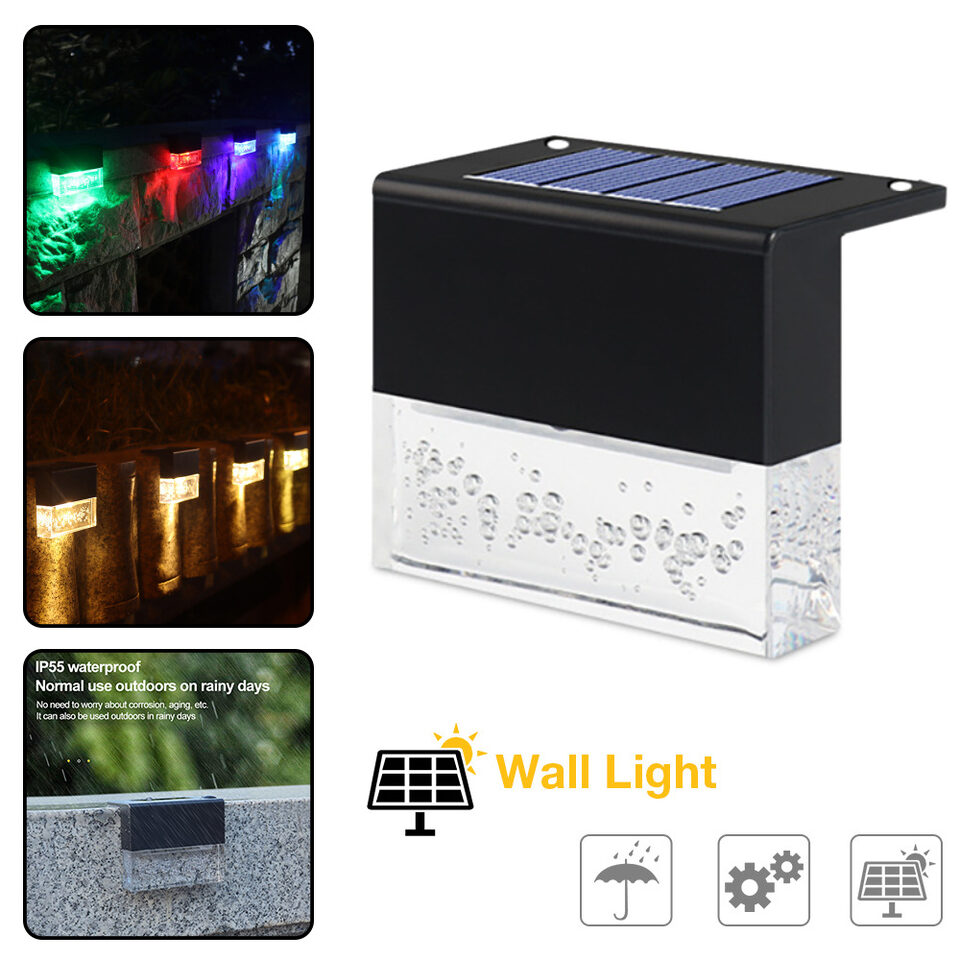 Waterproof New RGB LED Solar Light Step Fence