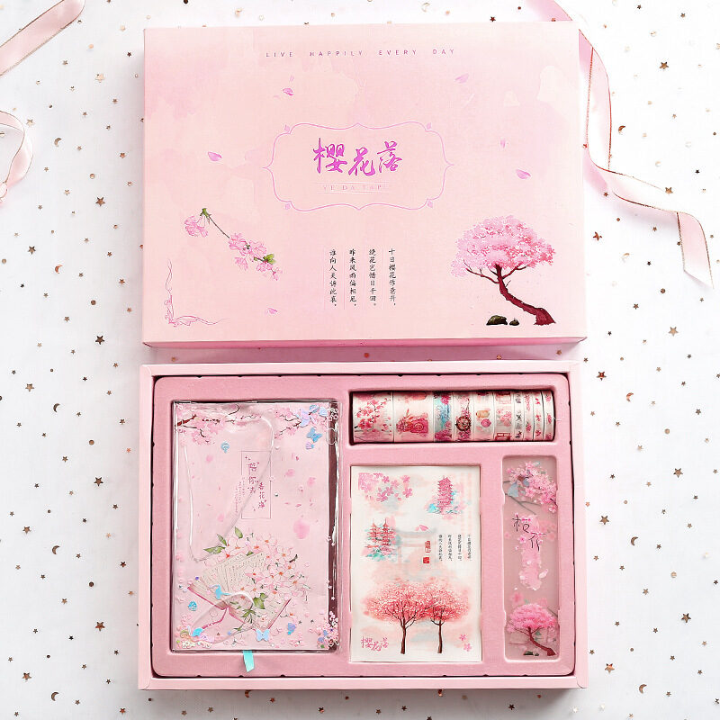 Cute Creative Cherry Blossom Hand Ledger Gift Box