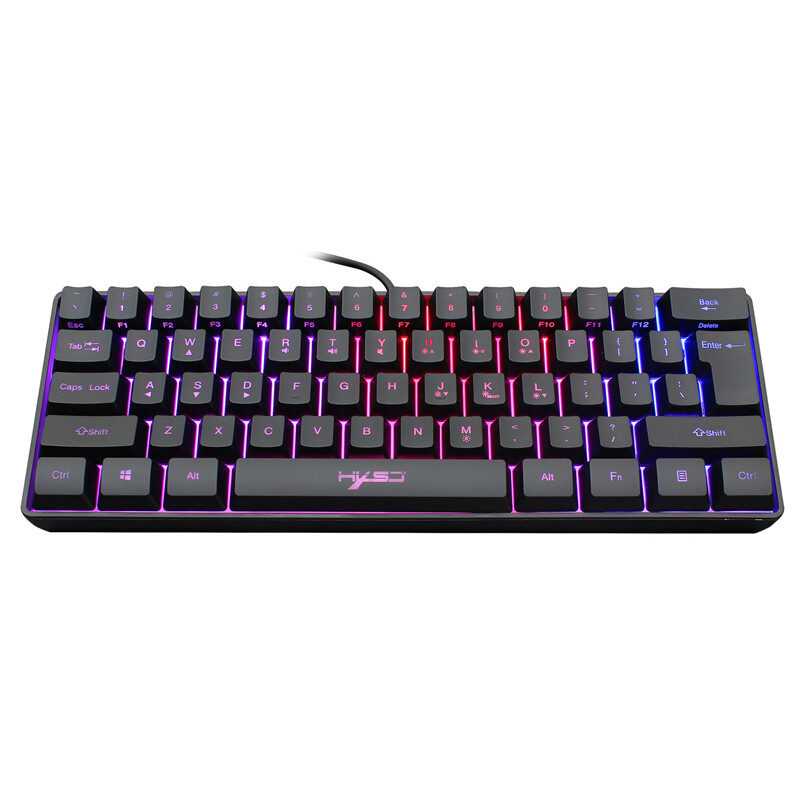 61-key Gaming Membrane Keyboard RGB Light Mini