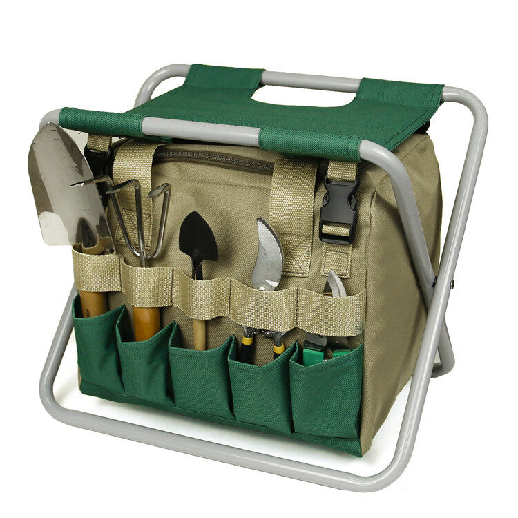 Gardening Stool With Tote Bag Chair Garden Tools