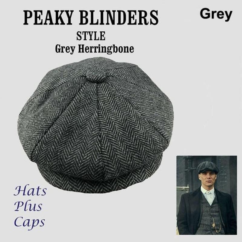 Wool Newsboy Caps Men Herringbone Flat Gatsby