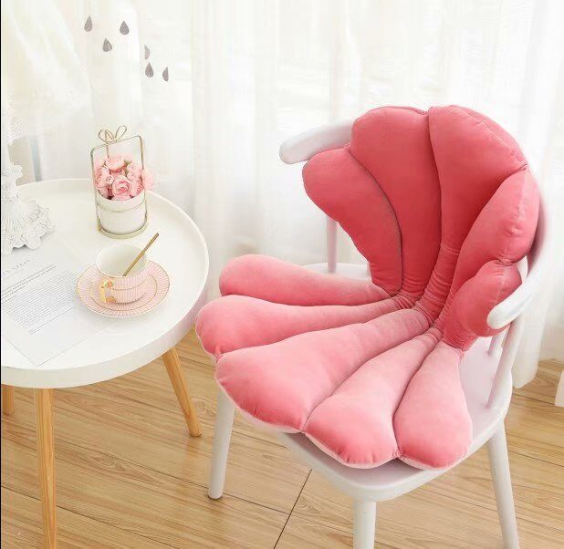 Luxurious Velvet Seal Shell Chair Cushion Unqiue Rose