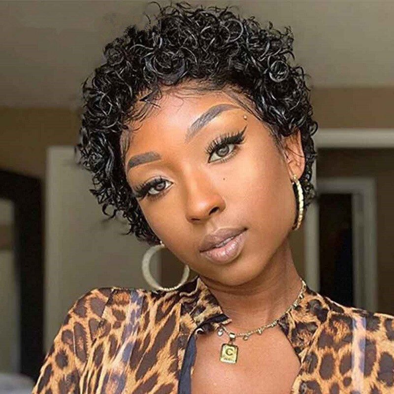 Black Short Curly Hair African Small Fluffy Style