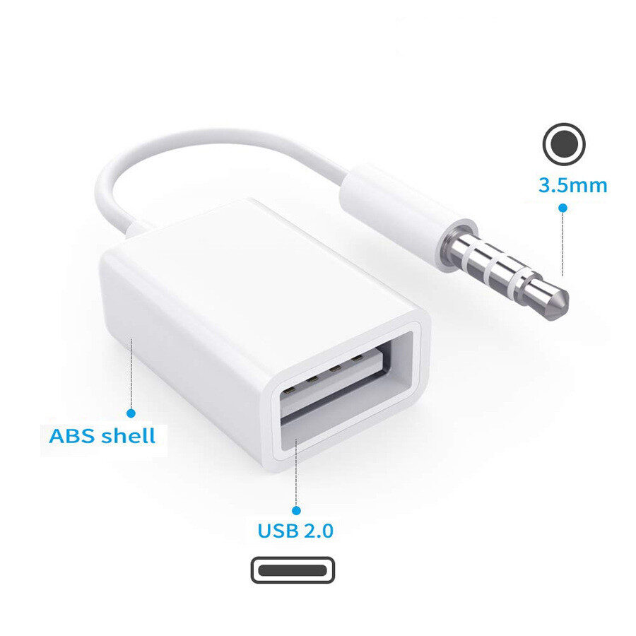 Car MP3 3.5mm Male AUX Audio Socket Jack