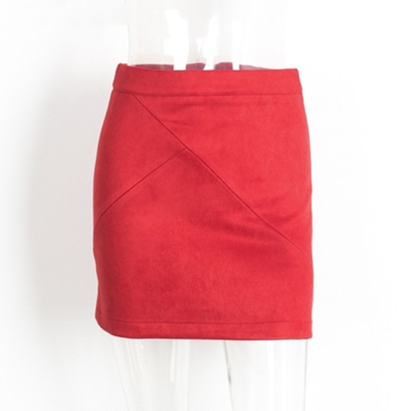 Ladies Leather Suede Pencil Skirt Bodycon Short Skirts