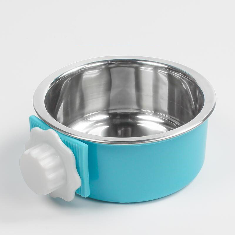 Stainless Steel Dog Fixed Cat Bowl Cage Water
