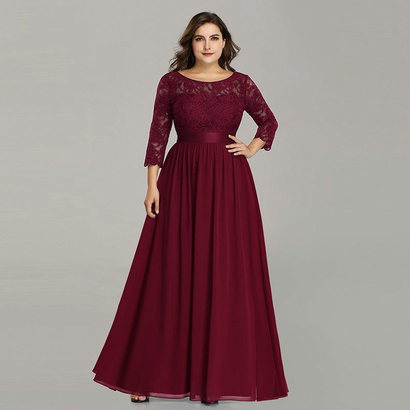 US Ever-Pretty Plus Size Floral Lace Bridesmaid Dresses