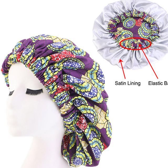 African Pattern Ankara Print Bonnet Women Night Sleep