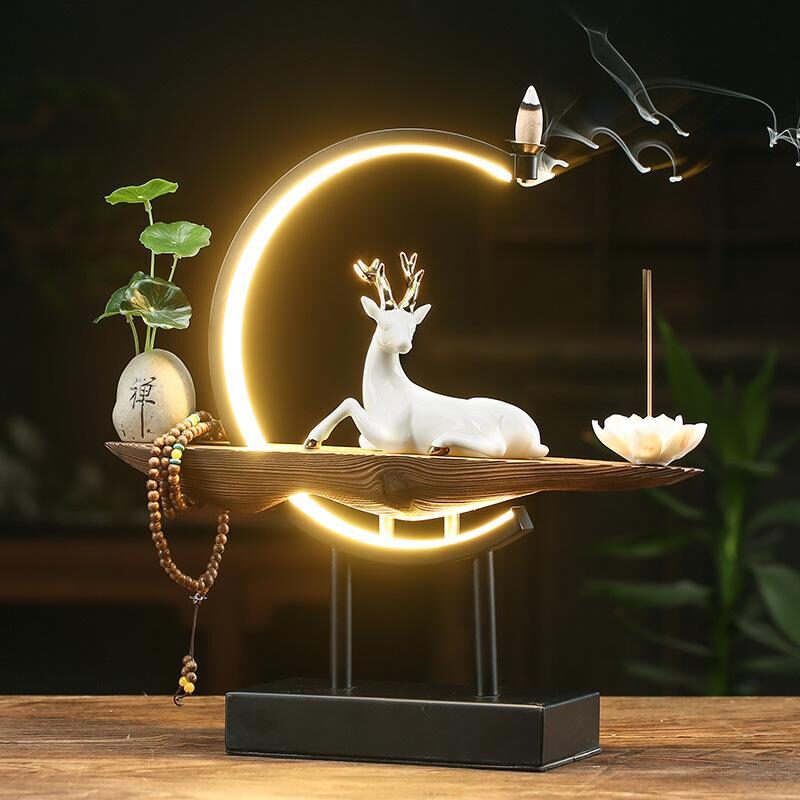 Light Ring White Porcelain Deer Home Furnishing Living