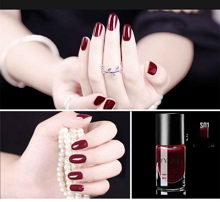Ouyafei New Nail Polish, Quick-Drying, Long-Lasting, Tearable Nail Polish, No Baking Nail Polish Sequins