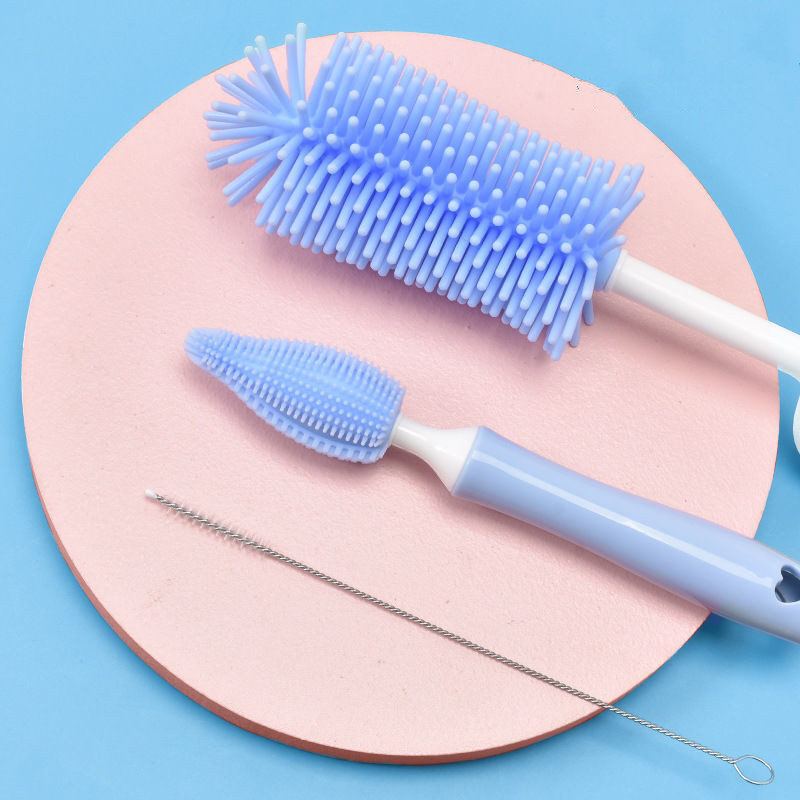 Baby Silicone Bottle Brush Straw Scrubbing Cleaning