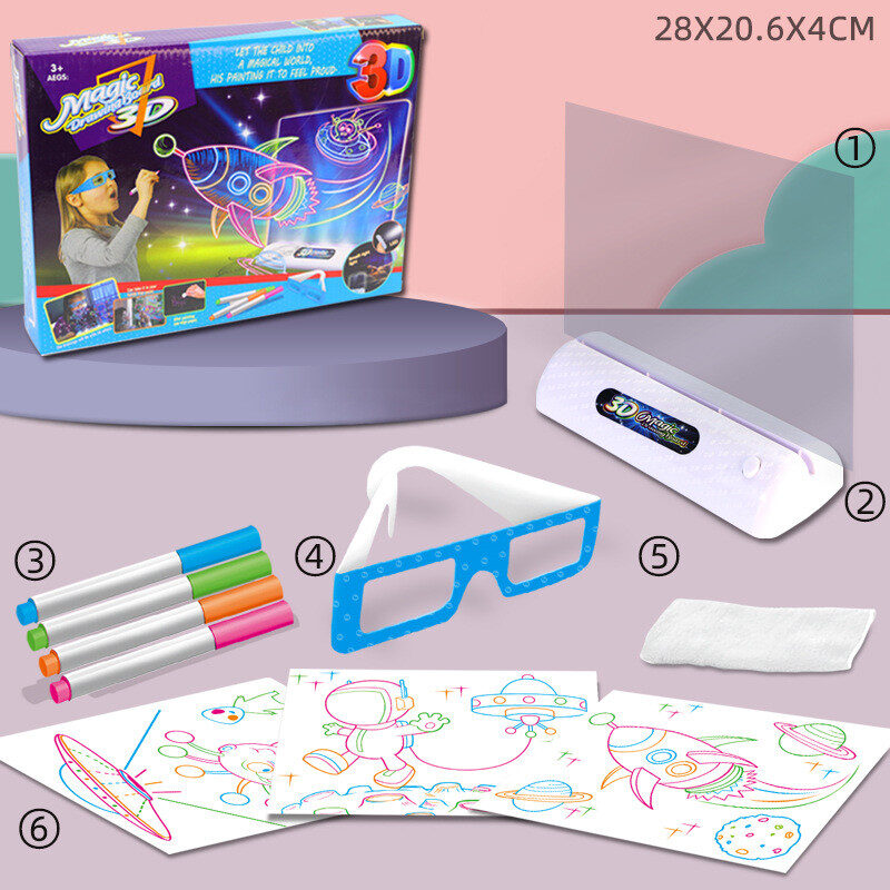 3D Magic Drawing Board LED VR Montessori Educational