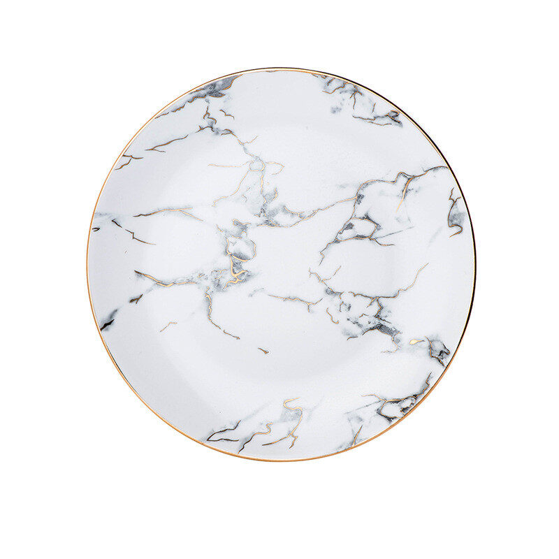Marbled Plate Ceramic Creative Western Dinner