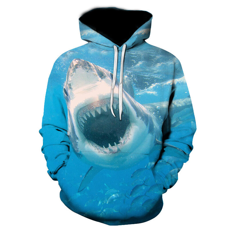 Shark Pullover Loose Hoodie For Men And Women