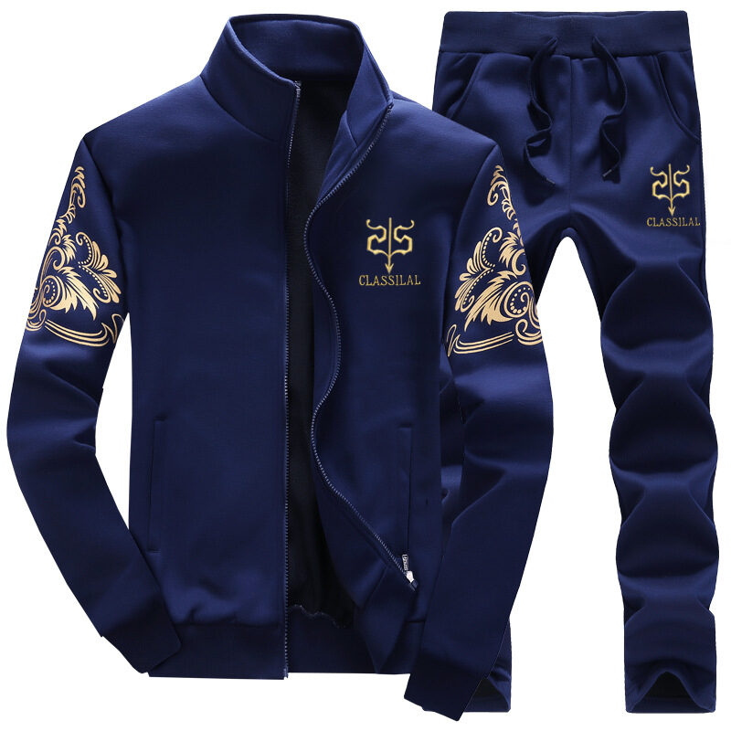 New Casual Brand Tracksuit Zipper 2 Piece Vest