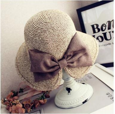 Big Bow Split Sunshade Hat Summer Vacation Beach