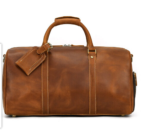 Leather Travel Bag Crazy Horse Retro Duffel