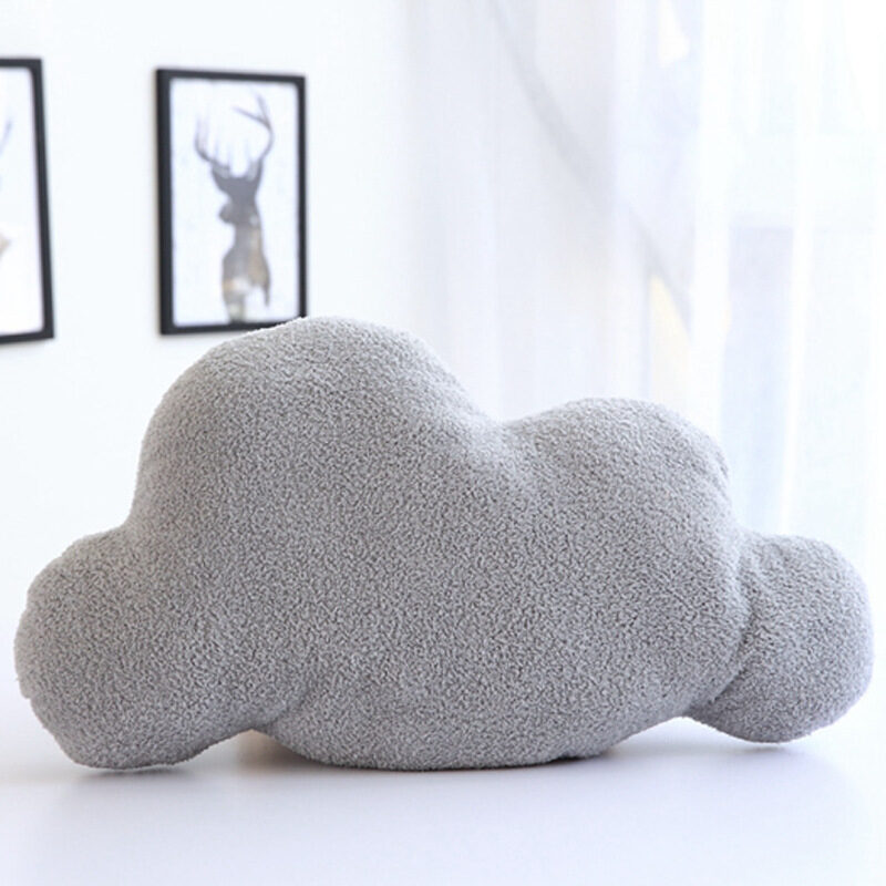 Lovely Gray White Cloud Shaped Pillow Cushion Stuffed