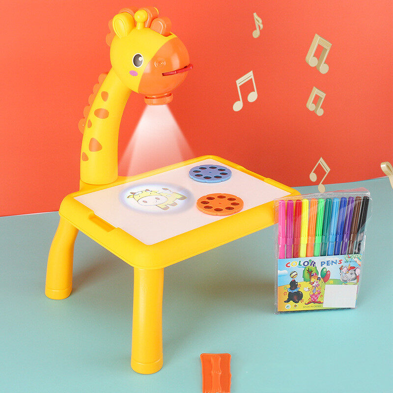 Children LED Projector Art Drawing Table Toys Painting