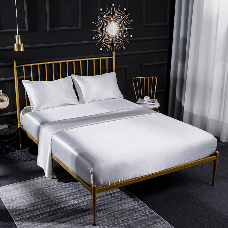 Ice Silk Bed Sheet Satin Pillowcase Four Piece