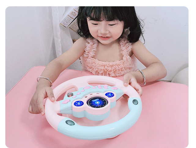 Eletric Simulation Steering Wheel Toy with Light Sound