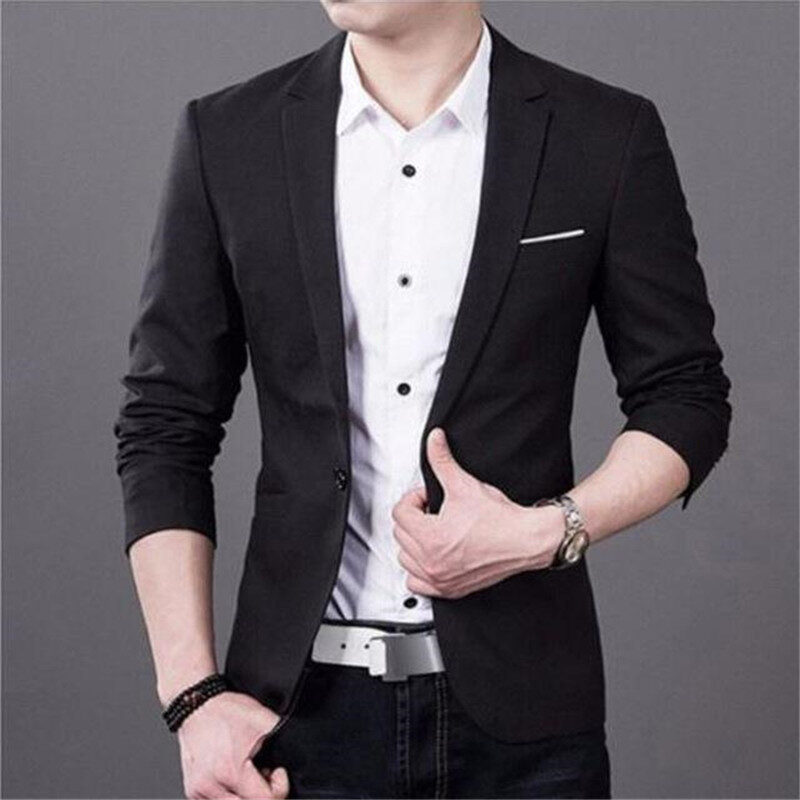 New Korean Men Blazer Casual Slim Fit Office