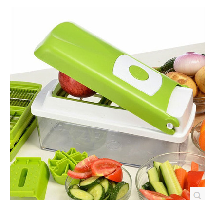 12pcs Multifunctional Vegetable Chopper Handle Food Grate Slicer