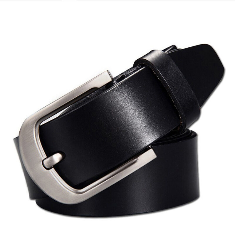 Leather Cowskin Vintage Jean Belt Pin Buckle Simple