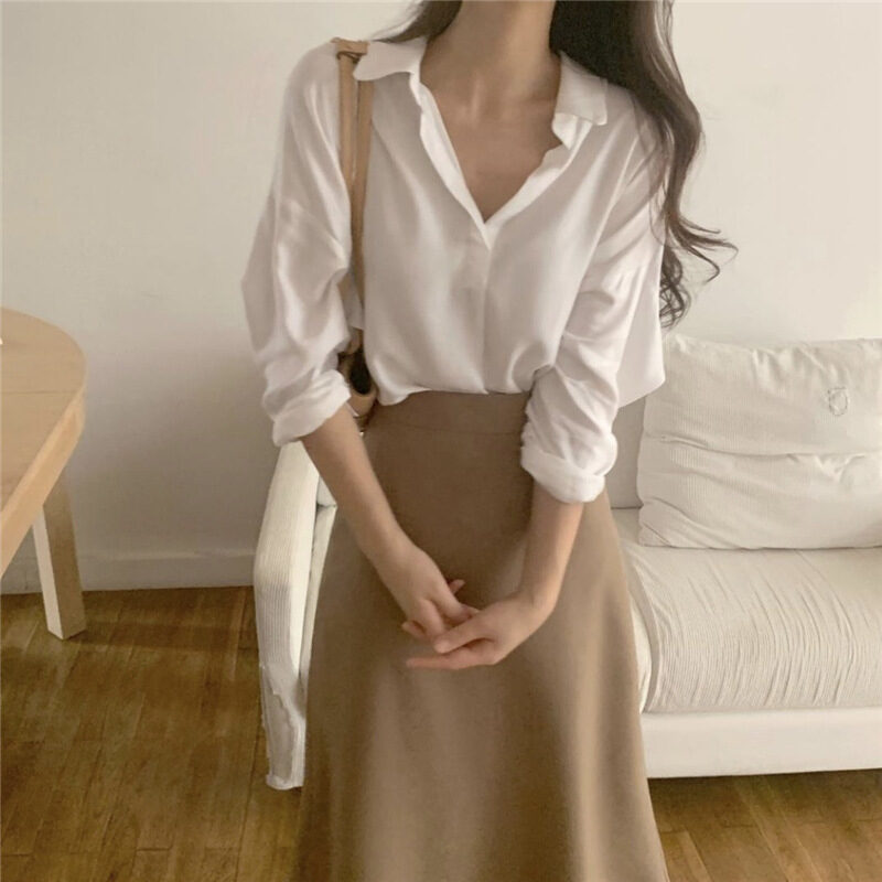 Simple Foundation Long Sleeve Shirt High Waist