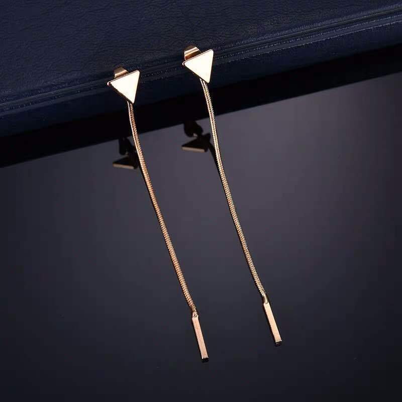 ALong Earrings Female Tassel Triangle Small