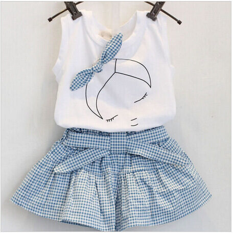 AiLe Rabbit Girls Fashion Clothes Set Short Sleeve