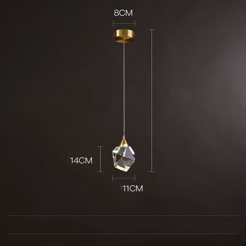 All Copper Light Luxury Crystal Chandelier Modern Minimalist