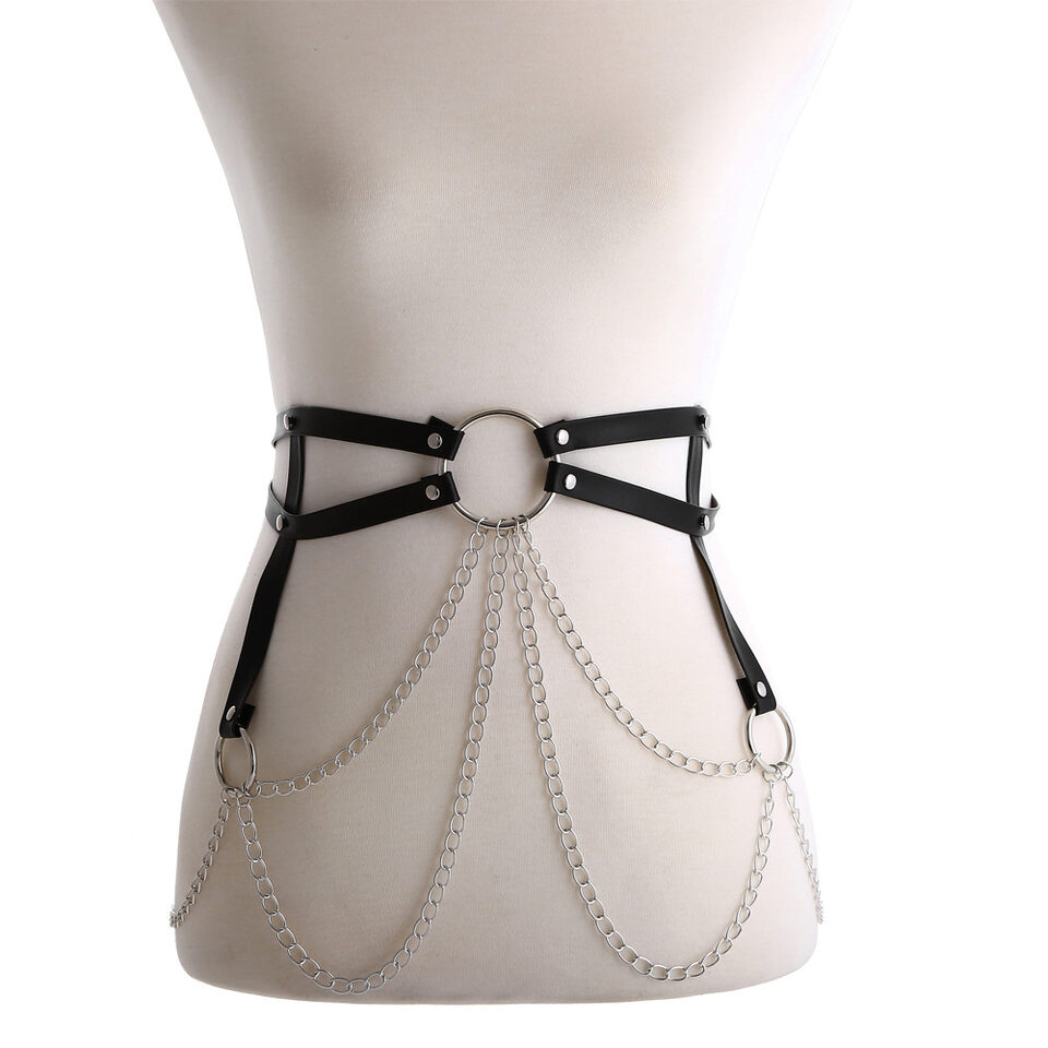Body Harness Women Sexy Chain Leather Strap Waist