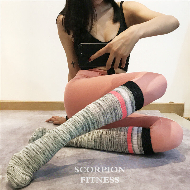 Fitness Cheerleading Yoga Sports Calf Socks Knee-Length Running