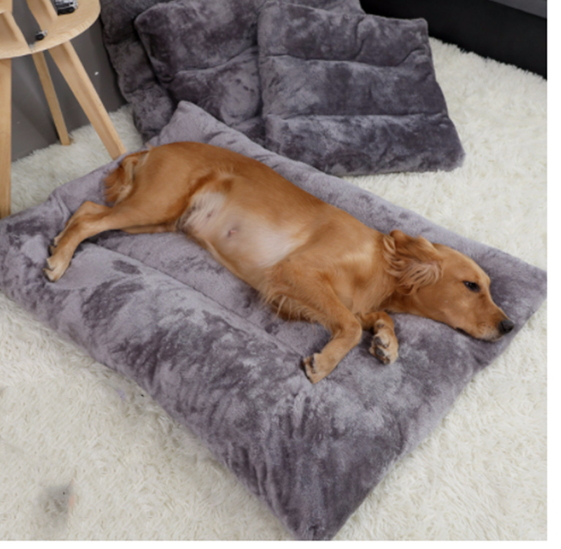 Long Warm Plush Dog Bed Quilted Base 4