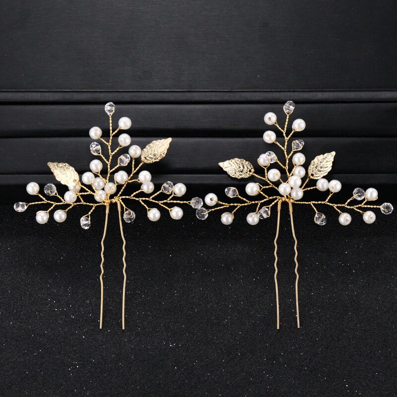 Wedding Jewelry Simple New Bride Headdress Pearl Rhinestone