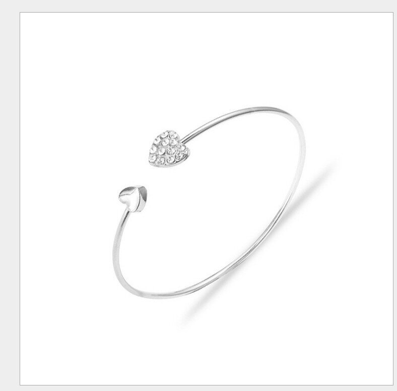 Korean Version Of Jewelry Full Diamond Heart-Shaped Love